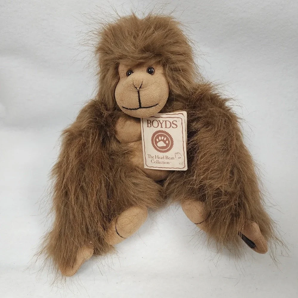 Boyds Bears Head Bean Collection Ollie Orangutan Monkey Plush Toy Stuffed Animal